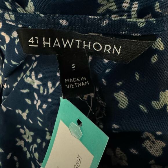 41 Hawthorn Mia Mesh Midi Wrap Dress - Blue NWT Size Small - Picture 7 of 7